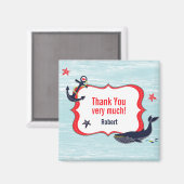 Bedankt Anchor Whale Birthday Magnet (Voorkant / Achterkant)