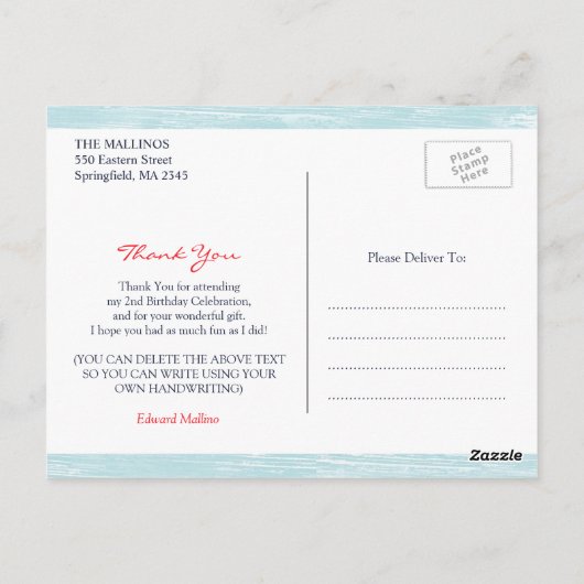 Bedankt Anchor Whale Briefkaart (Achterkant)