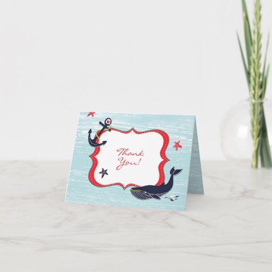 Bedankt Anchor Whale Gevouwen Kaart (Voorkant)