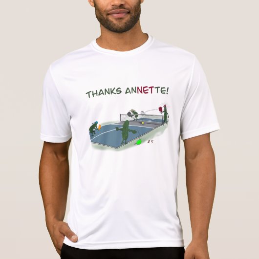 bedankt Annette pickleball raakt het net T-shirt (Voorkant)