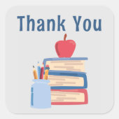 Bedankt Apple terug naar school leraar Kinder Vierkante Sticker (Voorkant)