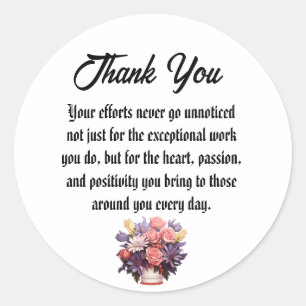 Bedankt appreciatie Administratieve professionals Ronde Sticker