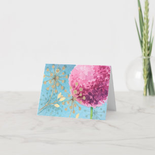 Bedankt aquarel Allium bloemmotief