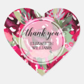 Bedankt Aquarel Bloemen Hart Sticker (Voorkant)