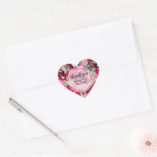 Bedankt Aquarel Bloemen Hart Sticker