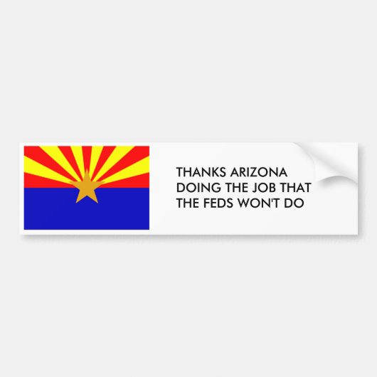 Bedankt Arizona Bumpersticker (Voorkant)