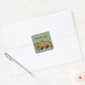 Bedankt Artistic Grizzly Brown Beer Vierkante Sticker (Envelop)
