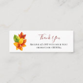 Bedankt Autumn Artistieke kortingscode QR Invoegen Mini Visitekaartje (Voorkant)