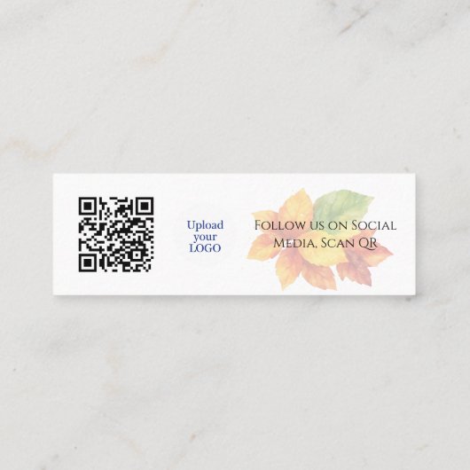 Bedankt Autumn Artistieke kortingscode QR Invoegen Mini Visitekaartje (Achterkant)