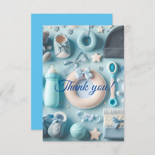 Bedankt Baby Boy Kaarten (Voorkant / Achterkant)