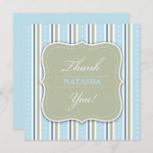 Bedankt Baby Boy Shower Flat Kaart (Voorkant / Achterkant)