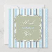 Bedankt Baby Boy Shower Flat Kaart (Voorkant)