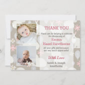 "Bedankt" Baby Celebration Custom Photo Feestdagenkaart (Voorkant)