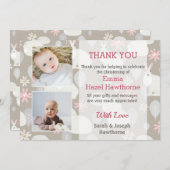 "Bedankt" Baby Celebration Custom Photo Feestdagenkaart (Voorkant / Achterkant)