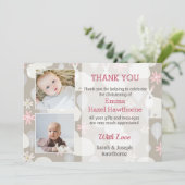 "Bedankt" Baby Celebration Custom Photo Feestdagenkaart (Staand voorkant)