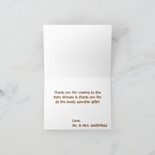 Bedankt Baby Girl Owl Baby shower Note Kaart (Binnen)