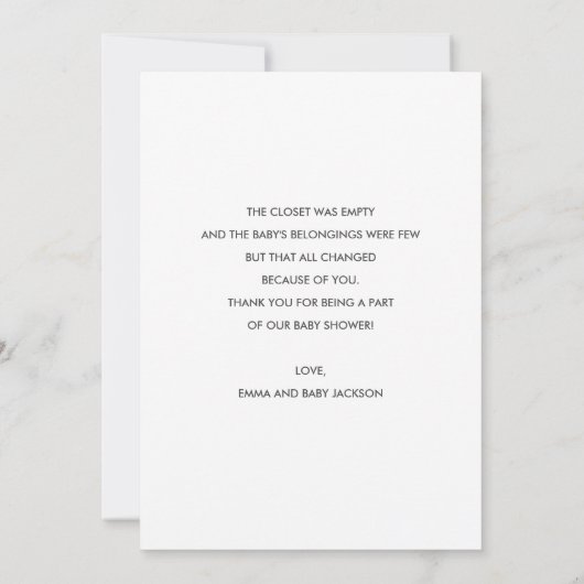 Bedankt Baby shower Aangepaste foto (Achterkant)