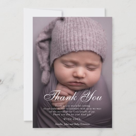 Bedankt Baby shower Aangepaste foto (Voorkant)