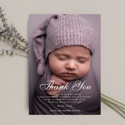 Bedankt Baby shower Aangepaste foto