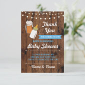Bedankt Baby shower Beer Brewing Boy Blue Kaart (Staand voorkant)