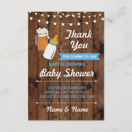 Bedankt Baby shower Beer Brewing Boy Blue Kaart