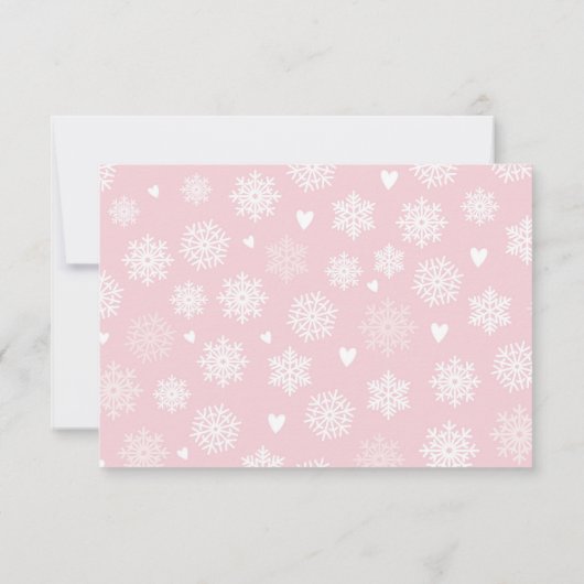 Bedankt Baby shower Cold Buiten Sneeuwroze Meisje (Achterkant)