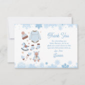 Bedankt Baby shower Cold Buiten Snow Blue Boy (Voorkant)