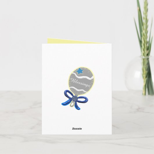 Bedankt Baby shower Elegant Blue Rattle (Achterkant)