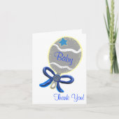 Bedankt Baby shower Elegant Blue Rattle (Voorkant)