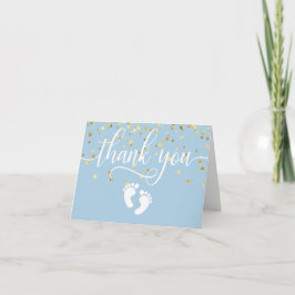 BEDANKT Baby shower Feet Blue Gold BOY | BLANCO