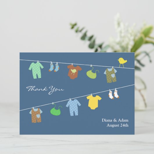 Bedankt Baby shower Flat Kaart (Staand voorkant)