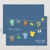 Bedankt Baby shower Flat Kaart (Voorkant / Achterkant)