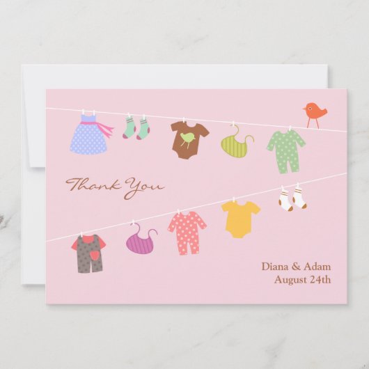 Bedankt Baby shower Flat Kaart (Voorkant)