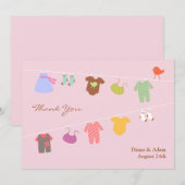 Bedankt Baby shower Flat Kaart (Voorkant / Achterkant)