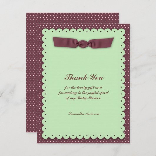 Bedankt Baby shower Flat Kaart (Voorkant / Achterkant)