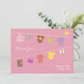 Bedankt Baby shower Flat Kaart (Staand voorkant)