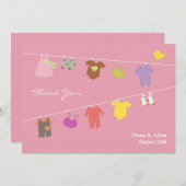 Bedankt Baby shower Flat Kaart (Voorkant / Achterkant)