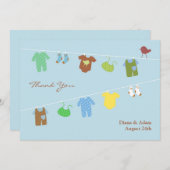 Bedankt Baby shower Flat Kaart (Voorkant / Achterkant)