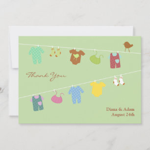 Bedankt Baby shower Flat Kaart