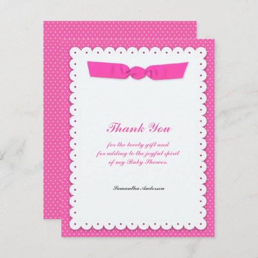 Bedankt Baby shower Flat Kaart (Voorkant / Achterkant)