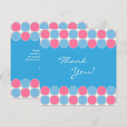 Bedankt Baby shower Flat Kaart (Voorkant / Achterkant)