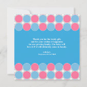 Bedankt Baby shower Flat Kaart (Achterkant)