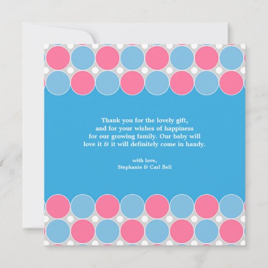 Bedankt Baby shower Flat Kaart (Achterkant)