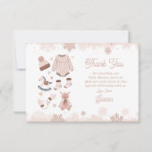 Bedankt Baby shower koud buiten sneeuwneutraal (Voorkant)