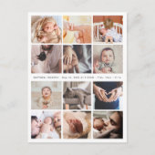 Bedankt Baby shower Minimalist 12 Fotocollage Briefkaart (Voorkant)