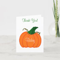 Bedankt Baby shower Oranje pompoen