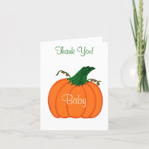 Bedankt Baby shower Oranje pompoen