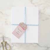 Bedankt Baby shower Pink Flowers Cadeau Label Cadeaulabel (Met Touw)