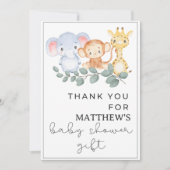 Bedankt Baby's Name Animal Safari baby shower (Voorkant)