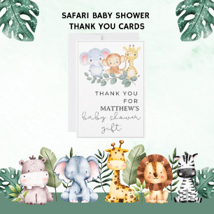 Bedankt Baby's Name Animal Safari baby shower